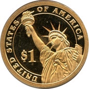 1 Dollar Woodrow Wilson, United States, 2013 reverse image