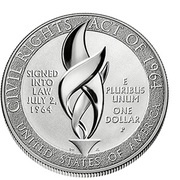 1 Dollar Civil Rights Act of 1964, United States, 2014 reverse image