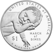 1 Dollar March of Dimes, United States, 2015 reverse image
