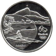 5 Reais Olympic Games Rio 2016 - Rowing / Bromeliad obverse image