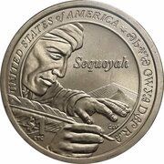 1 Dollar "Native American Dollar" Sequoyah of the Cherokee Nation, United States, 2017 reverse image
