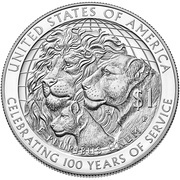 1 Dollar Lions Club International Centennial, United States, 2017 reverse image