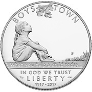 1 Dollar Boys Town Centennial obverse image