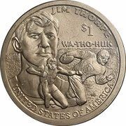 1 Dollar "Native American Dollar" Jim Thorpe, United States, 2018 reverse image