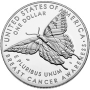 1 Dollar Breast Cancer Awareness, United States, 2018 reverse image