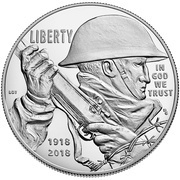 1 Dollar World War I Centennial obverse image