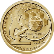 1 Dollar American Innovation - Pennsylvania reverse image