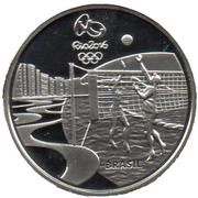 5 Reais Olympic Games Rio 2016 - Beach volleyball / Bossa Nova obverse image