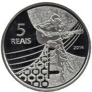 5 Reais Olympic Games Rio 2016 - Beach volleyball / Bossa Nova, Brazil, 2014 reverse image