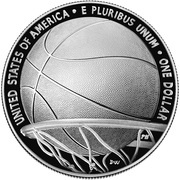 1 Dollar Basketball Hall of Fame, United States, 2020 reverse image