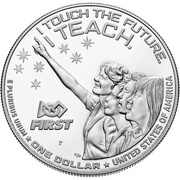 1 Dollar Christa McAuliffe, United States, 2021 reverse image