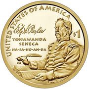 1 Dollar "Native American Dollar" Ely Samuel Parker, United States, 2022 reverse image