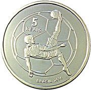 5 Reais FIFA World Cup 2014 - Mascot obverse image