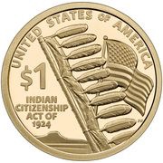 1 Dollar "Native American Dollar" Indian Citizenship Act of 1924, United States, 2024 reverse image