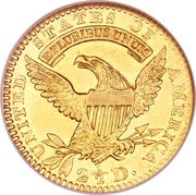 2½ Dollars "Capped Head - Quarter Eagle", United States, 1821-1827 reverse image