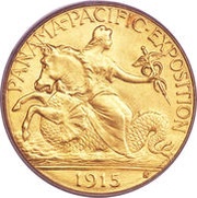 2½ Dollars Panama–Pacific Exposition obverse image