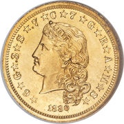 4 Dollars "1880 Stella" Pattern; gold obverse image
