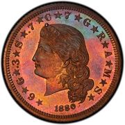 4 Dollars "1880 Stella" Pattern; copper obverse image