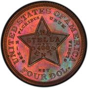 4 Dollars "1880 Stella" Pattern; copper, United States, 1880 reverse image