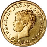 1 Stella / 4 Dollars "1880 Stella" Pattern; gold obverse image