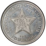 1 Stella / 4 Dollars "1880 Stella" Pattern; aluminium, United States, 1880 reverse image