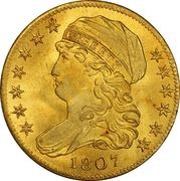 5 Dollars Capped, Draped Bust obverse image