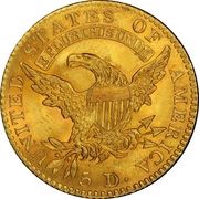 5 Dollars Capped Bust, United States, 1813-1834 reverse image