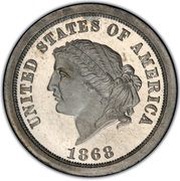5 Dollars "1868 Half Eagle" Pattern; aluminium obverse image