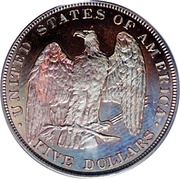 5 Dollars "1878 Half Eagle" Pattern; copper, United States, 1878 reverse image