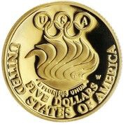 5 Dollars Olympics, United States, 1988 reverse image
