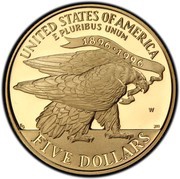5 Dollars XXVI Olympiad Torch Runner, United States, 1995 reverse image