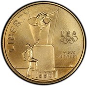 5 Dollars XXVI Olympiad Cauldron obverse image