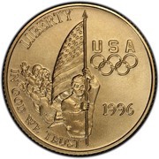 5 Dollars XXVI Olympiad Flag Bearer obverse image