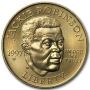 5 Dollars Jackie Robinson obverse image