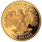 5 Dollars George Washington Death Bicentennial, United States, 1999 reverse image