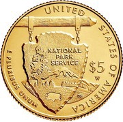 5 Dollars National Park Service, United States, 2016 reverse image