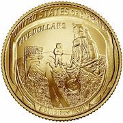 5 Dollars 50th Anniversary of Apollo 11, United States, 2019 reverse image