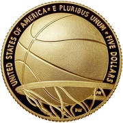 5 Dollars Basketball Hall of Fame, United States, 2020 reverse image
