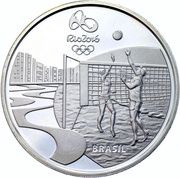 5 Reais Olympic Games Rio 2016 - Beach volleyball / Forró obverse image