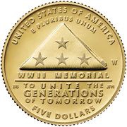 5 Dollars Greatest Generation, United States, 2024 reverse image