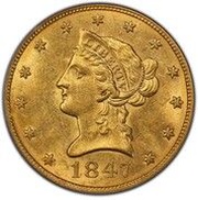 10 Dollars Coronet Head - No motto obverse image