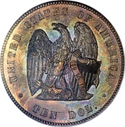 10 Dollars "1872 Eagle" Pattern; gold, United States, 1872 reverse image