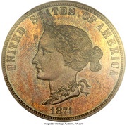 10 Dollars "1874 Eagle" Pattern; gold obverse image