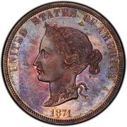 10 Dollars "1874 Eagle" Pattern; copper obverse image