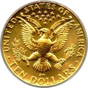 10 Dollars Summer Olympics, United States, 1984 reverse image