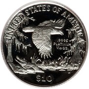 10 Dollars "American Platinum Eagle" Bullion Coinage reverse image