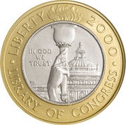 10 Dollars Library of Congress; Bimetallic obverse image