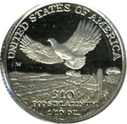 10 Dollars "American Platinum Eagle" Bullion Coinage reverse image