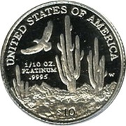 10 Dollars "American Platinum Eagle" Bullion Coinage reverse image