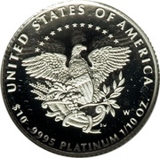 10 Dollars "American Platinum Eagle" Bullion Coinage reverse image